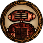 Badge icon for ロボット工場 (robot factory) in Hanamushi's Doll Adventure